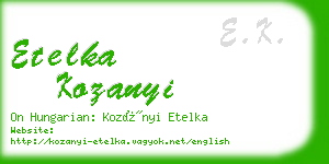 etelka kozanyi business card